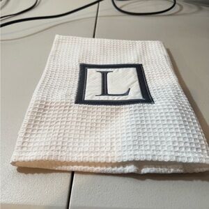 White Monogrammed Kitchen Towel
